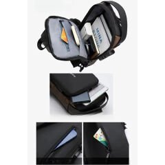 Powerbank Destekli Erkek Ön Göğüs Çantası