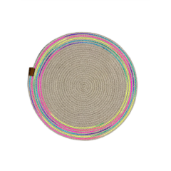 DecoHandy 39cm Neon Renkli Şeritli Jüt Örme Supla Amerikan Servis