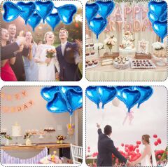 Metalize Mavi Kalp Folyo Balon