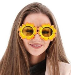 Papatya Şekilli Turuncu Sarı Hawaii Parti Gözlüğü
