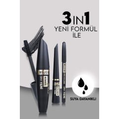 3'ü 1 Arada Göz Makyajı Seti - Eyeliner, Maskara, Kalem
