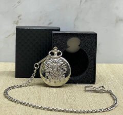 Özel Kutulu Osmanlı Devlet Arması Gümüş Köstekli Saat