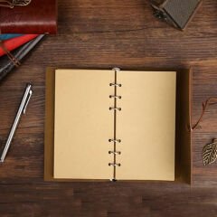 Yeşil Yaprak Desenli Deri Defter