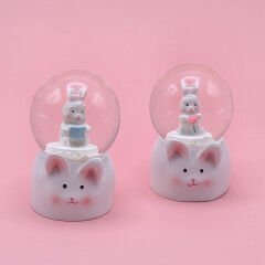 Mini Boy Tavşan Tasarımlı Işıklı Kar Küresi