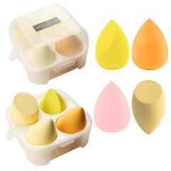 4'lü Kapaklı Armut Makyaj Süngeri Seti