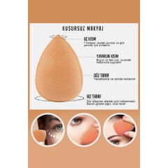 4'lü Kapaklı Armut Makyaj Süngeri Seti