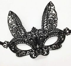 Siyah Dantel Kesim Balo Parti Maskesi 7 No