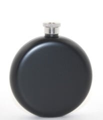 Paslanmaz Çelik Yuvarlak 5 Oz Tekli Matara Siyah Renk