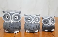 Ahşap 3'lü Baykuş Seti Model 2