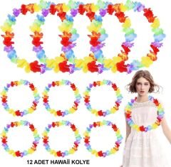 Hawaii Çiçekli Boyun Kolyesi 12 Adet