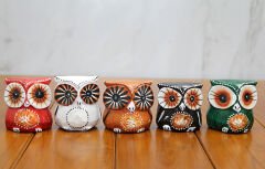 Ahşap 5'li Baykuş Seti Model 3