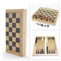 Ahşap Satranç ve Tavla Seti
