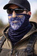 Sakallı Yüz Desenli Çok Amaçlı Buff – Yüz, Boyun Maskesi ve Bandana No 1