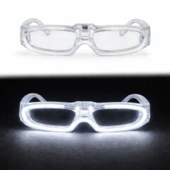 Beyaz LED Işıklı Parti Gözlüğü - 3 Modlu