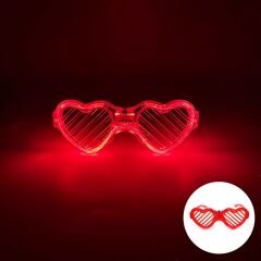 Kırmızı LED Işıklı Kalp Gözlük – 3 Modlu