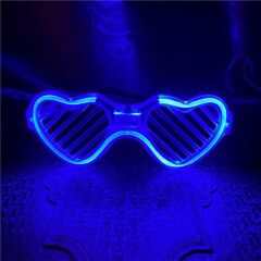 Mavi LED Işıklı Kalp Gözlük – 3 Modlu