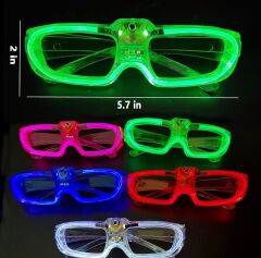 Pembe LED Işıklı Parti Gözlüğü - 3 Modlu