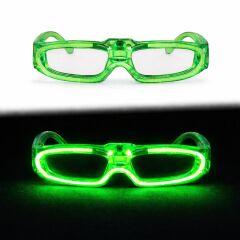 Yeşil LED Işıklı Parti Gözlüğü - 3 Modlu
