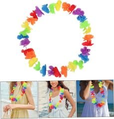 Hawaii Çiçekli Boyun Kolyesi - Renkli Tropikal Parti Leisi