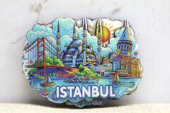 Ahşap İstanbul Temalı Magnet - Model 11
