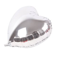 Kalp Folyo Balon Gümüş 45 cm 18 inç