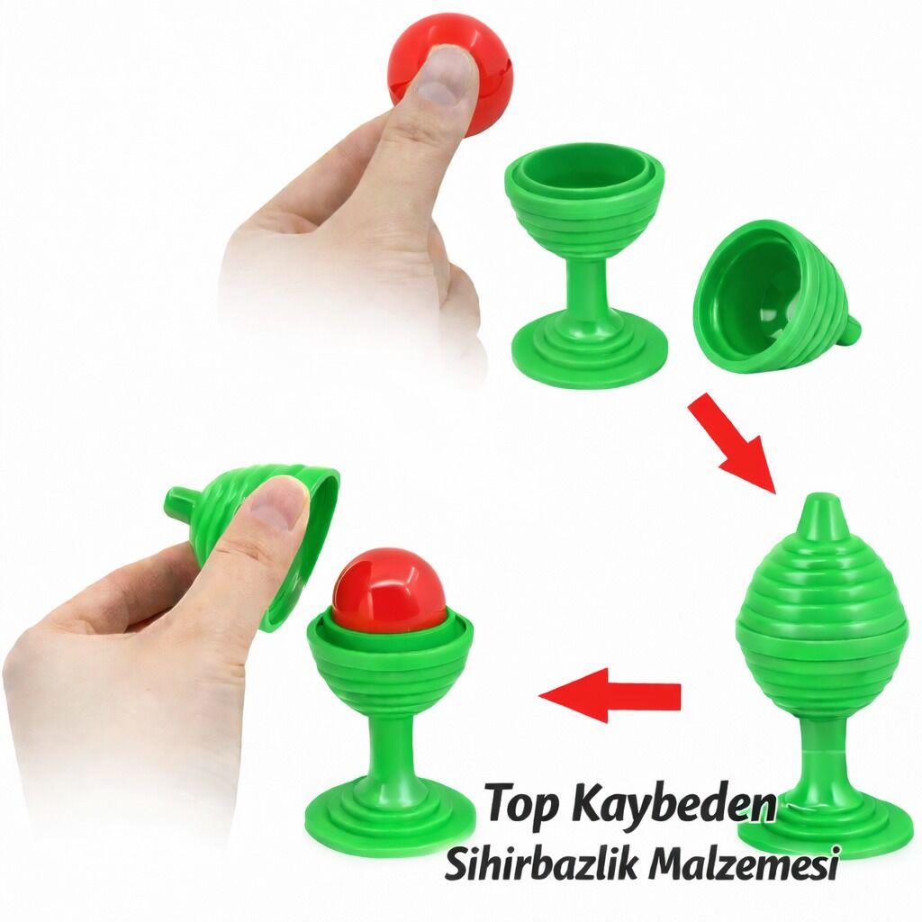 Yeşil Renk Sihirli Kupa Top Kaybetme Oyunu - 7 cm