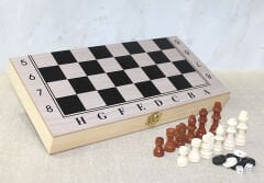 Ahşap Kutulu Satranç Tavla Seti Model 2