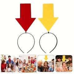 Kişiselleştirilebilir Ok İşaretli Mesaj Tacı Seti (Sarı-Kırmızı)