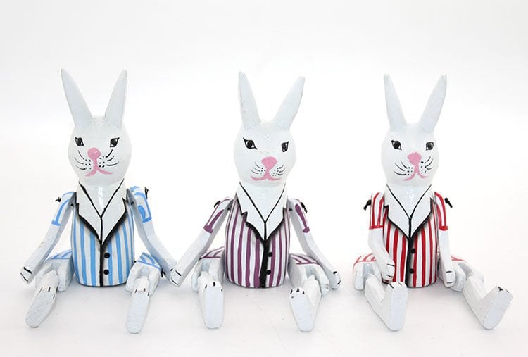 Ahşap Sallanan Tavşan Figürü