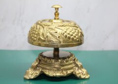 Pirinç Masa Üstü Basmalı Çan