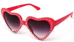 Kalp Taşlı Parti Gözlüğü Kırmızı