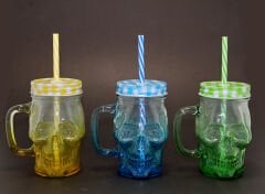 Tekli Cam Kurukafa Kupa Bardak Pipetli