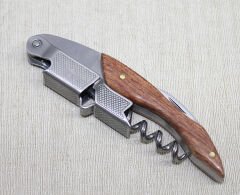 Ahşap Paslanmaz Çelik Tirbuşon Açacak