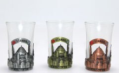 Tekli Metal Cam Bardaklı Shot Bardak