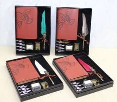 Deri Defterli Divit Hokka Seti Model 1