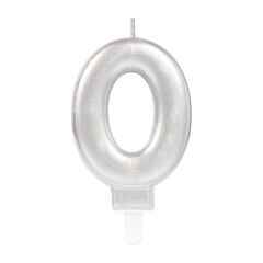 0 Rakamı Mum Gümüş Renk