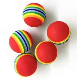 2 ADET GÖKKUŞAĞI RENKLI KEDI KÖPEK OYUN TOPU