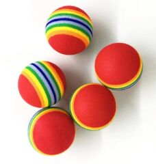 2 ADET GÖKKUŞAĞI RENKLI KEDI KÖPEK OYUN TOPU