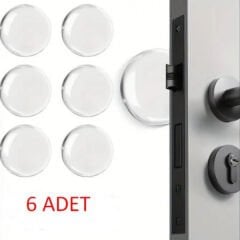 Şeffaf Silikon Mobilya ve Kapı Durdurucu Darbe Pedi 6'lı Set