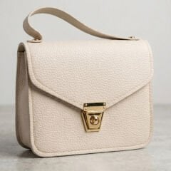 Krem Rengi Kutu El Çantası