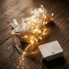 10m 100 Led Damla Uçlu Gün Işığı Şeffaf Kablo