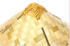 Naturel Renk Cambodia Kamboçyalı Vietnam Şapkası PVC Hasır