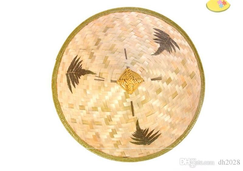 Naturel Renk Cambodia Kamboçyalı Vietnam Şapkası PVC Hasır