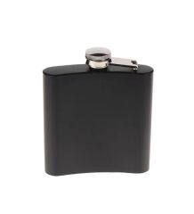 Siyah 6 oz Çelik Cep İçki Kanyak Matarası