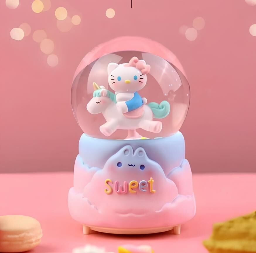 Hello Kitty Işıklı Müzikli Kar Küresi Orta Boy Model 3