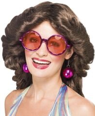 Disko Toplu Küpeli Parti Gözlüğü Pembe Renk