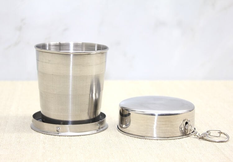 Katlanabilir Tekli Paslanmaz Çelik Shot Bardak 8 cm