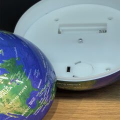 360 Derece Dönen LED Işıklı Mavi Dünya Küresi