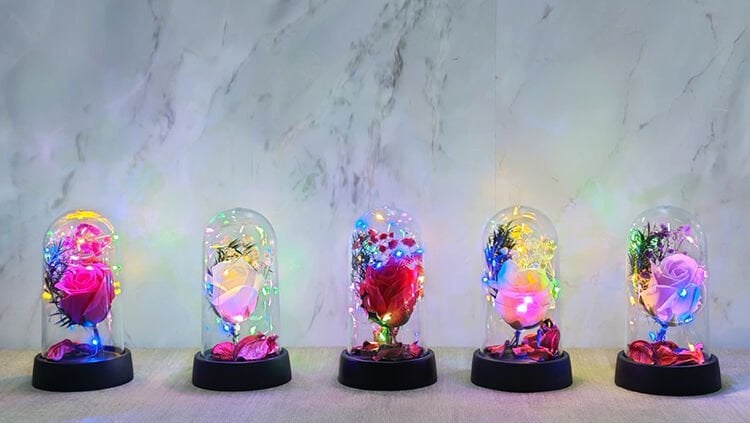 Işıklı Müzikli Romantik Büyük Gül