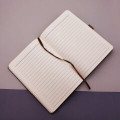 Taba Rengi Gold Detaylı Termo Deri Defter Ve Metal Roller Kalem Hediye Seti